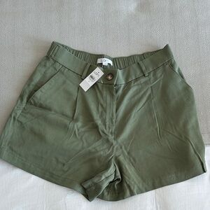 LOFT High Waist Olive Shorts